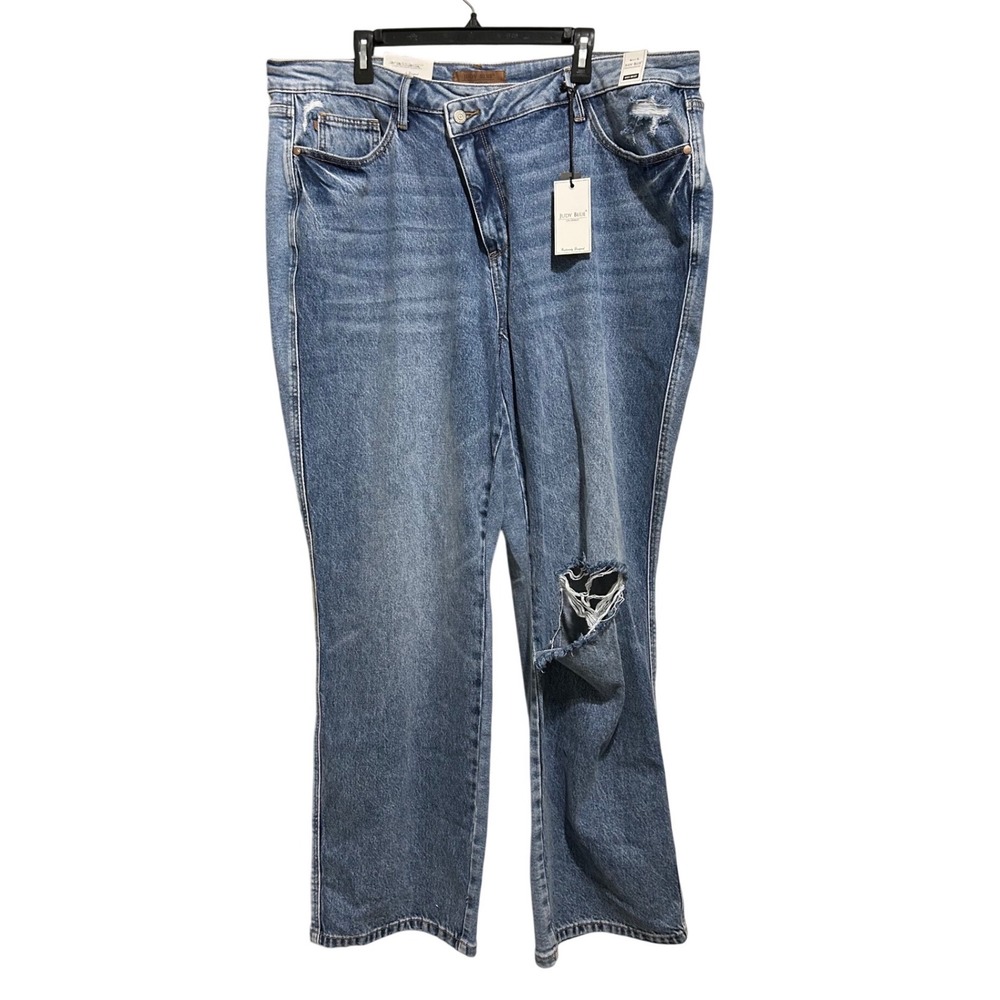 Judy Blue Dad‎ Jeans Womens 22W High Waist Distressed Rigid Front Stretch NWT